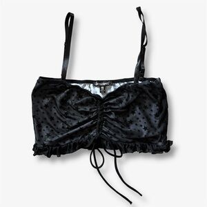 Dolls Kill Horoscopez Black Star Mesh Crop Top Womens Medium Whimsigoth Festival